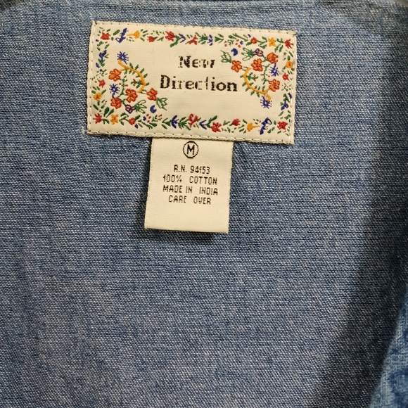 Vtg New Direction Denim Vest Medium - Picture 4 of 5